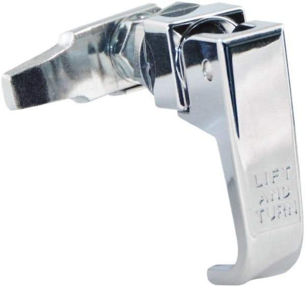Made in USA - 2-1/4" Long x 3/4" Wide x 2.78" High, Lift & Turn Compression Latch - Zinc Plated Steel, with Polished Chrome Finish - Americas Industrial Supply