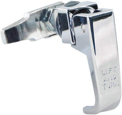 Made in USA - 2-1/4" Long x 3/4" Wide x 2.78" High, Lift & Turn Compression Latch - Zinc Plated Steel, with Polished Chrome Finish - Americas Industrial Supply