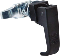 Made in USA - 2-1/4" Long x 3/4" Wide x 2.78" High, Lift & Turn Compression Latch - Zinc Plated Steel, with Black Powder Coat Finish - Americas Industrial Supply