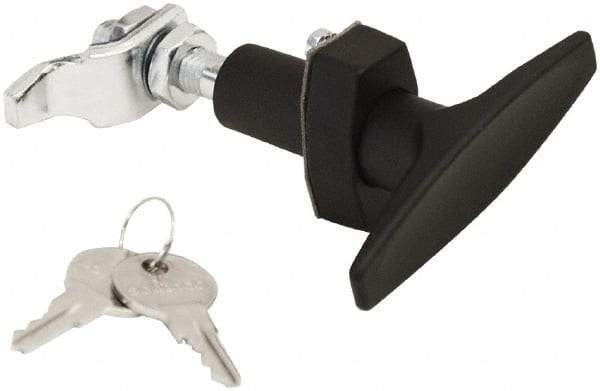 Made in USA - 3.33" Long x 0.88" Wide x 3-1/4" High, Compression Latch - Zinc Plated Steel, with Black Powder Coat Finish - Americas Industrial Supply