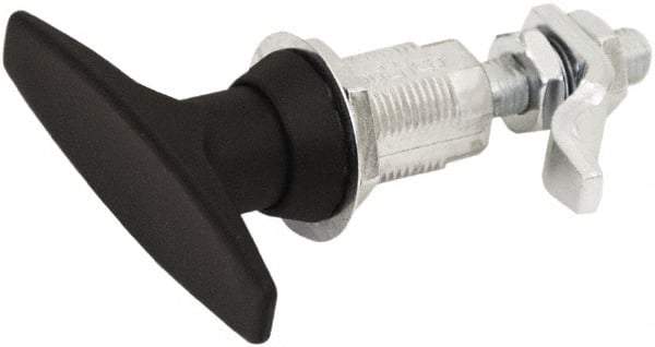 Made in USA - 3.52" Long x 0.88" Wide x 3-1/4" High, Compression Latch - Zinc Plated Steel, with Black Powder Coat Finish - Americas Industrial Supply