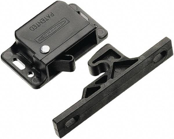 Made in USA - 2.83" Long x 0.67" Wide x 1.05" High, Grabber Catch Latch - Plastic, with Black Finish - Americas Industrial Supply