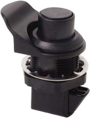 Made in USA - 2.07" Long x 1.13" Wide x .98" High, Push Knob Latch - Plastic, with Black Finish - Americas Industrial Supply