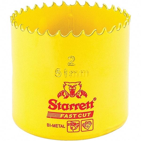 Starrett - 2" Diam, 1-5/8" Cutting Depth, Hole Saw - High Speed Steel Saw, Toothed Edge - Americas Industrial Supply