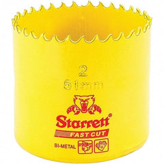 Starrett - 2" Diam, 1-5/8" Cutting Depth, Hole Saw - High Speed Steel Saw, Toothed Edge - Americas Industrial Supply