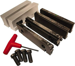 Jet Machining - 6" Jaw Width, " Jaw Height, Standard Vise Jaw Sets - Hardened Steel - Americas Industrial Supply