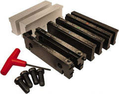 Jet Machining - 6" Jaw Width, " Jaw Height, Standard Vise Jaw Sets - Hardened Steel - Americas Industrial Supply