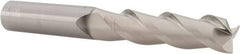 SGS - 1/2", 3 Flute, Single End, Solid Carbide, 0.03" Corner Radius End Mill - 4" OAL, 38° Helix, Right Hand Flute, 2" LOC, Right Hand Cut - Americas Industrial Supply