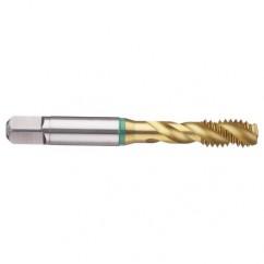 M12x1.75 6H 3-Flute Cobalt Green Ring Semi-Bottoming 40 degree Spiral Flute Tap-TiN - Americas Industrial Supply