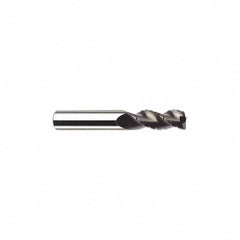 SGS - 12mm Diam, 26mm LOC, 3 Flute Solid Carbide 1mm Corner Radius Roughing End Mill - Uncoated, 83mm OAL, 12mm Shank Diam, Single End, Centercutting, 38° Helix - Americas Industrial Supply