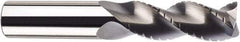 SGS - 1/2" Diam, Coarse Pitch, 5/8" LOC, 3 Flute Solid Carbide 0.03" Corner Radius Roughing End Mill - Uncoated, 3" OAL, 1/2" Shank Diam, Single End, Centercutting, 38° Helix - Americas Industrial Supply