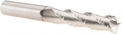 SGS - 1/2" Diam, Coarse Pitch, 2" LOC, 3 Flute Solid Carbide 0.03" Corner Radius Roughing End Mill - TiB2 Finish, 4" OAL, 1/2" Shank Diam, Single End, Centercutting, 38° Helix - Americas Industrial Supply