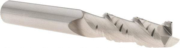 SGS - 1/2" Diam, Coarse Pitch, 1-5/8" LOC, 3 Flute Solid Carbide 0.03" Corner Radius Roughing End Mill - TiB2 Finish, 4" OAL, 1/2" Shank Diam, Single End, Centercutting, 38° Helix - Americas Industrial Supply