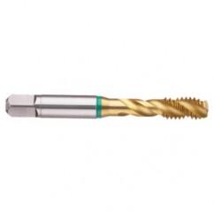 1/2-13 2B 3-Flute Cobalt Green Ring Semi-Bottoming 40 degree Spiral Flute Tap-TiN - Americas Industrial Supply