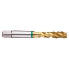 8-32 2B 3-Flute Cobalt Green Ring Semi-Bottoming 40 degree Spiral Flute Tap-TiN - Americas Industrial Supply