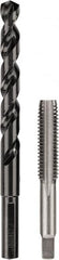 DeWALT - 27/64 to 27/64 Drill, 1/2-13 to 1/2-13 Tap, Hand Tap and Drill Set - Oxide Finish High Speed Steel Drills, Bright Finish Carbon Steel Taps, Taper Chamfer, 2 Piece Set - Exact Industrial Supply