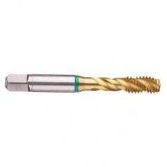 1/4-28 2B 3-Flute Cobalt Green Ring Semi-Bottoming 40 degree Spiral Flute Tap-TiN - Americas Industrial Supply