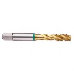 1-12 2B 4-Flute Cobalt Green Ring Semi-Bottoming 40 degree Spiral Flute Tap-TiN - Americas Industrial Supply