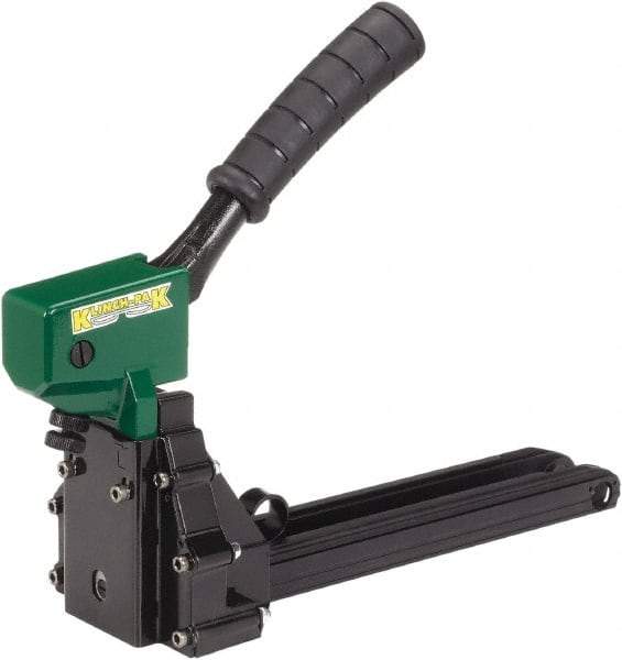 Klinch-Pak - Manual Staple Gun - 1-1/4" Staples, 100 Lb Capacity, Green, Aluminum - Americas Industrial Supply