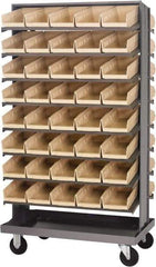 Quantum Storage - 80 Bin Sloping Shelf - 36 Inch Overall Width x 24 Inch Overall Depth x 66 Inch Overall Height, Ivory Polypropylene Bins - Americas Industrial Supply