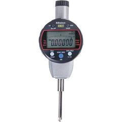 Mitutoyo - 0 to 1" Range, 0.001mm Graduation, Electronic Drop Indicator - Flat Back, Accurate to 0.0001", Inch & Metric System, LCD Display - Americas Industrial Supply