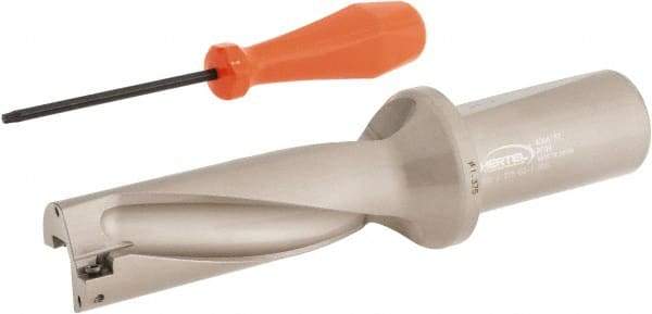 Hertel - 4-1/8" Max Drill Depth, 3xD, 1-3/8" Diam, Indexable Insert Drill - 2 Inserts, 1-1/2" Shank Diam, Straight Shank - Americas Industrial Supply