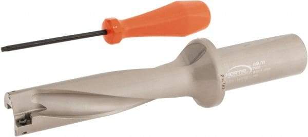 Hertel - 4-3/4" Max Drill Depth, 4xD, 1-3/16" Diam, Indexable Insert Drill - 2 Inserts, 1-1/4" Shank Diam, Straight Shank - Americas Industrial Supply