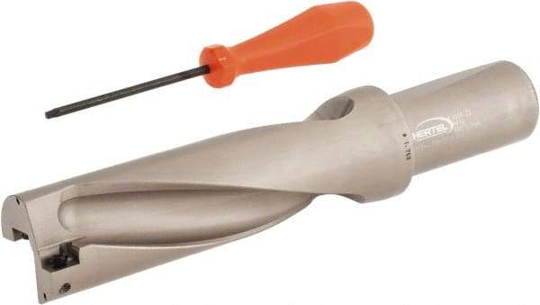 Hertel - 5-1/4" Max Drill Depth, 3xD, 1-3/4" Diam, Indexable Insert Drill - 2 Inserts, 1-1/2" Shank Diam, Straight Shank - Americas Industrial Supply