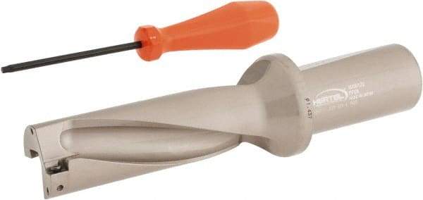 Hertel - 4-5/16" Max Drill Depth, 3xD, 1-7/16" Diam, Indexable Insert Drill - 2 Inserts, 1-1/2" Shank Diam, Straight Shank - Americas Industrial Supply