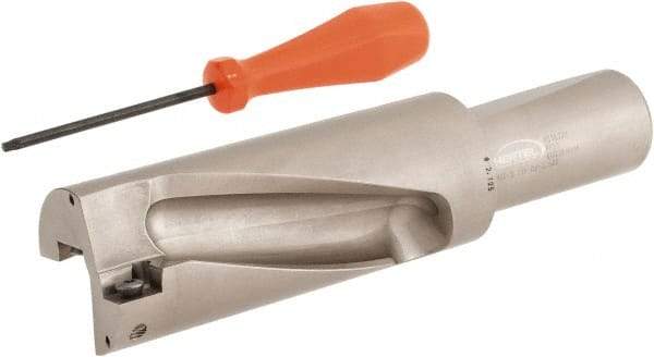 Hertel - 4-1/4" Max Drill Depth, 2xD, 2-1/8" Diam, Indexable Insert Drill - 2 Inserts, 1-1/2" Shank Diam, Straight Shank - Americas Industrial Supply