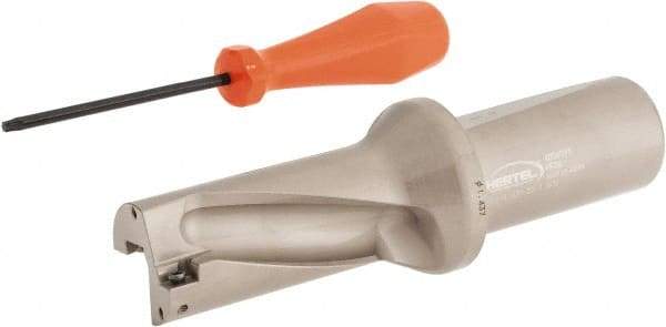 Hertel - 2-7/8" Max Drill Depth, 2xD, 1-7/16" Diam, Indexable Insert Drill - 2 Inserts, 1-1/2" Shank Diam, Straight Shank - Americas Industrial Supply