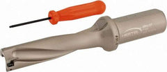 Hertel - 3.3071" Max Drill Depth, 4xD, 0.8268" Diam, Indexable Insert Drill - 2 Inserts, 63/64" Shank Diam, Straight Shank - Americas Industrial Supply
