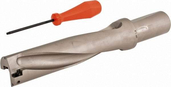 Hertel - 6-3/4" Max Drill Depth, 4xD, 1-11/16" Diam, Indexable Insert Drill - 2 Inserts, 1-1/2" Shank Diam, Straight Shank - Americas Industrial Supply