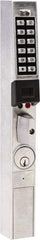 Alarm Lock - Combination Entry Lever Lockset with Key Override - 31/32, 1-1/8 & 1-1/2" Back Set, Steel, Brushed Chrome Finish - Americas Industrial Supply