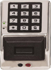 Alarm Lock - Combination Entry Lever Lockset - 2-3/4" Back Set, Steel, Brushed Chrome Finish - Americas Industrial Supply