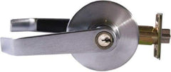 Arrow Lock - Entry Lever Lockset - 2-3/4" Back Set, Steel, Brushed Chrome Finish - Americas Industrial Supply