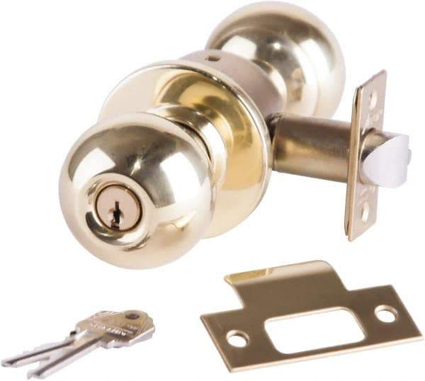 Arrow Lock - Entrance Lever Lockset - 2-3/4" Back Set, Steel, Bright Brass Finish - Americas Industrial Supply
