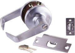 Arrow Lock - Storeroom Lever Lockset - 2-3/4" Back Set, Steel, Brushed Chrome Finish - Americas Industrial Supply