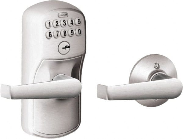 Combination Entry Lever Lockset for 1-1/8 to 1-3/4″ Thick Doors 2-3/8, 2-3/4″ Backset, Brushed Chrome Finish