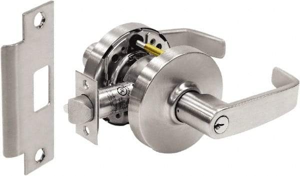Sargent - Classroom Lever Lockset - 2-3/4" Back Set, Steel, Brushed Chrome Finish - Americas Industrial Supply