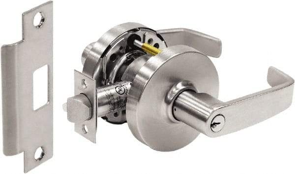 Sargent - Storeroom Lever Lockset - 2-3/4" Back Set, Steel, Brushed Chrome Finish - Americas Industrial Supply