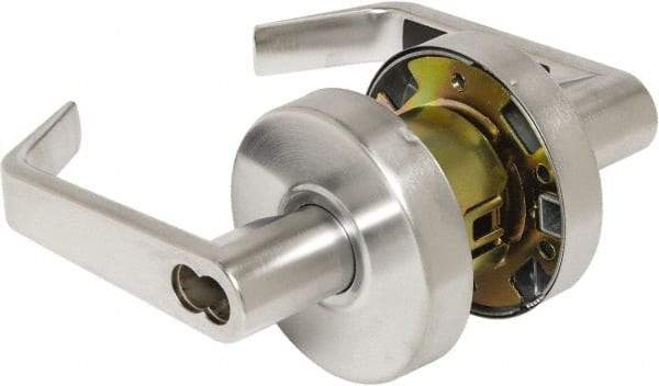 Arrow Lock - Entry Lever Lockset - 2-3/4" Back Set, Steel, Brushed Chrome Finish - Americas Industrial Supply