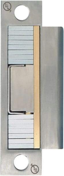 Securitron - 4.88" Long x 1-1/4" Wide, Stainless Steel Finish, Electric Door Strike - 12 VDC, Corded Power, Zinc Alloy - Americas Industrial Supply