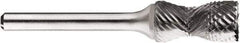 SGS Pro - 1/2" Cut Diam, 1/4" Shank Diam, Cylinder with End Cut Head Double Cut Burr - Carbide, End Cut End, 1" LOC, 1" OAL - Americas Industrial Supply
