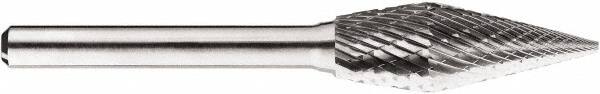 SGS Pro - 1/2" Cut Diam, 1/4" Shank Diam, Cone Head Double Cut Burr - Carbide, Point End, 1-1/4" LOC, 1-1/4" OAL - Americas Industrial Supply