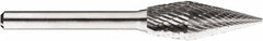 SGS Pro - 1/2" Cut Diam, 1/4" Shank Diam, Cone Head Double Cut Burr - Carbide, Point End, 1-1/4" LOC, 1-1/4" OAL - Americas Industrial Supply