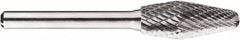 SGS Pro - 1/2" Cut Diam, 1/4" Shank Diam, Taper Head Double Cut Burr - Carbide, Radius End, 1-1/4" LOC, 1-1/4" OAL - Americas Industrial Supply