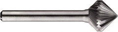 SGS Pro - 5/8" Cut Diam, 1/4" Shank Diam, Cone Head Single Cut Burr - Carbide, Point End, 5/8" LOC, 5/8" OAL - Americas Industrial Supply
