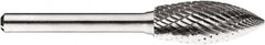 SGS Pro - 1/2" Cut Diam, 1/4" Shank Diam, Tree Head Double Cut Burr - Carbide, Point End, 1-1/4" LOC, 1-1/4" OAL - Americas Industrial Supply