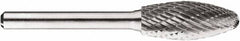 SGS Pro - 1/2" Cut Diam, 1/4" Shank Diam, Tree with Radius Head Double Cut Burr - Carbide, Radius End, 1-1/4" LOC, 1-1/4" OAL - Americas Industrial Supply